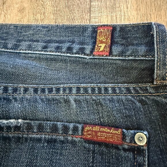 7 For All Mankind Jeans Men's 38 Dark Blue Wash Relaxed Baggy Fit - Picture 5 of 12